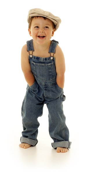 Toddler in Overalls